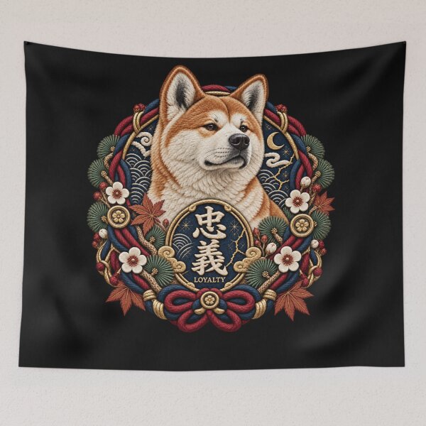 Item preview, Akita Dog Embroidery – Japanese Loyalty Crest Art designed and sold by Emoji Emblems.
