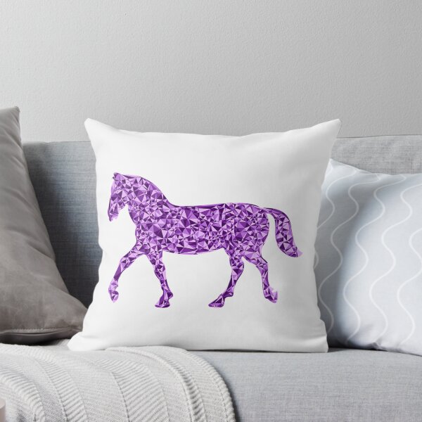 Item preview, Trotting Horse Purple Triangular Mosaic Silhouette Design designed and sold by MiamiArchivesCo.