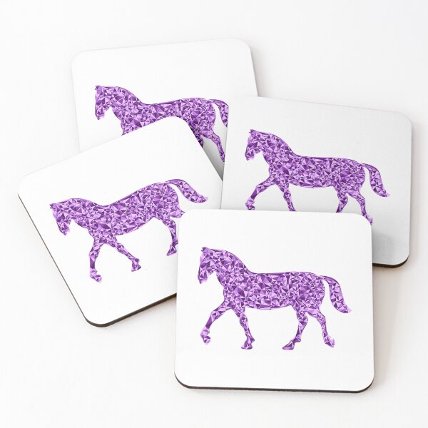 Item preview, Trotting Horse Purple Triangular Mosaic Silhouette Design designed and sold by MiamiArchivesCo.