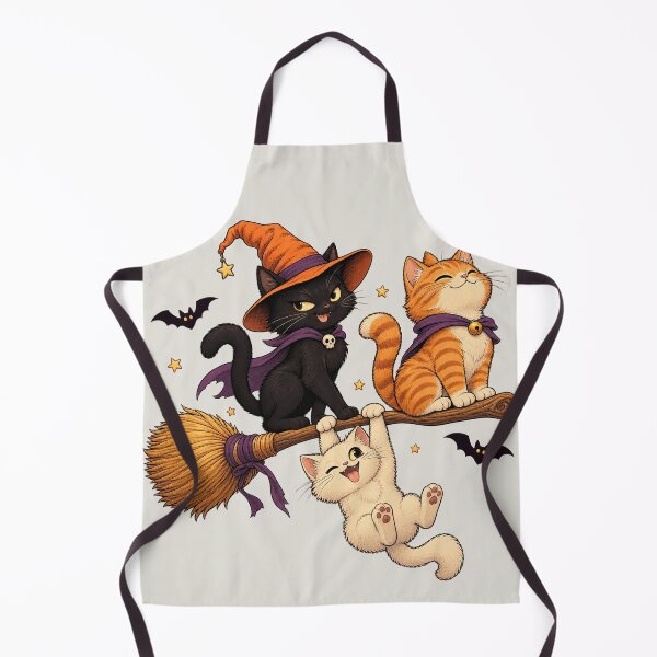 Item preview, Three Cute Witch Cats Flying on a Broom designed and sold by Triple-NTH.