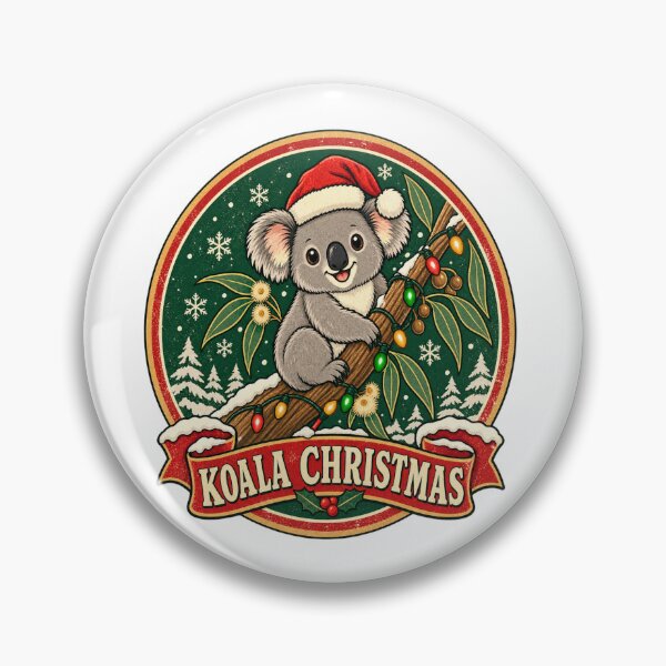 Item preview, Koala Christmas Shirt – Cute Santa Hat Australian Retro Badge Design designed and sold by Globalcitytees.