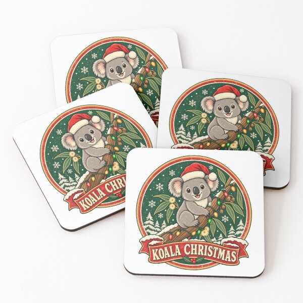 Item preview, Koala Christmas Shirt – Cute Santa Hat Australian Retro Badge Design designed and sold by Globalcitytees.