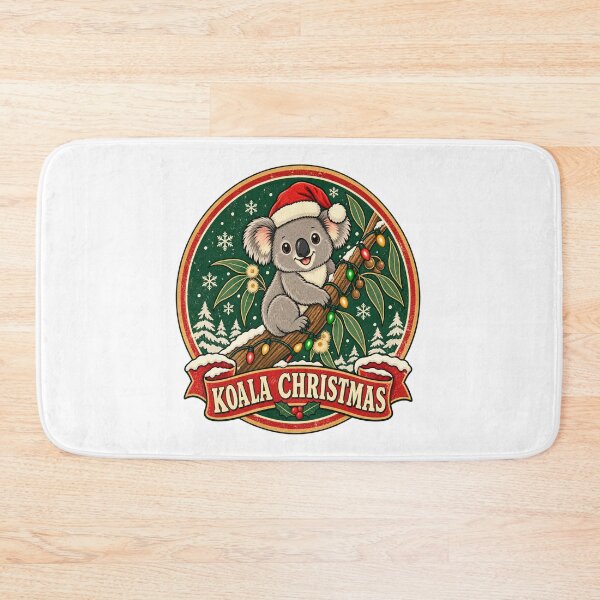 Item preview, Koala Christmas Shirt – Cute Santa Hat Australian Retro Badge Design designed and sold by Globalcitytees.