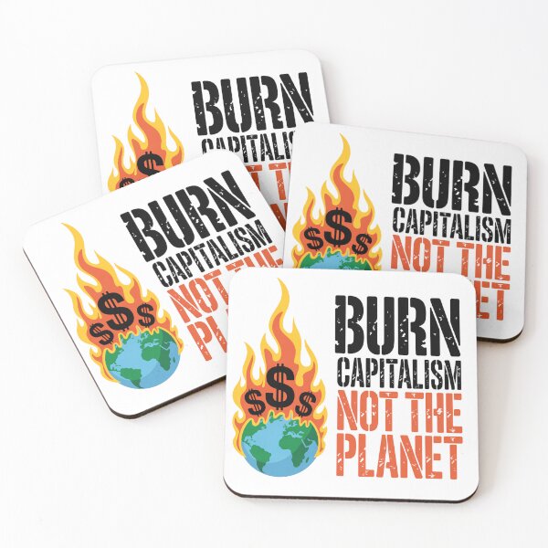 Item preview, Burn Capitalism not the world — Anti Capitalist Metal Sign Design designed and sold by LoFizzy.