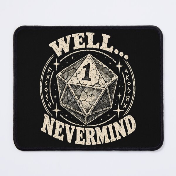 Item preview, Well Nevermind D20 Natural One Critical Fail Dark Tabletop RPG designed and sold by Yellowriversss.