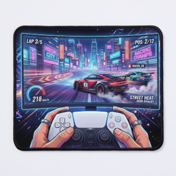 Item preview, Neon Street Racing Gaming Controller Synthwave Art designed and sold by Addy77shop.