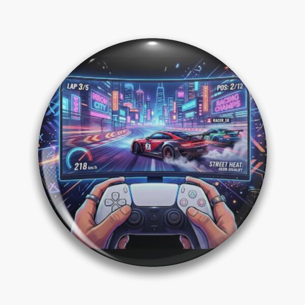 Item preview, Neon Street Racing Gaming Controller Synthwave Art designed and sold by Addy77shop.