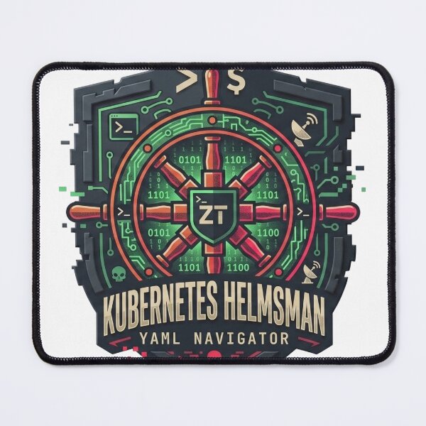 Item preview, Kubernetes Helmsman YAML Navigator K8s DevOps Cloud Architect Badge designed and sold by TechNexusPrints.