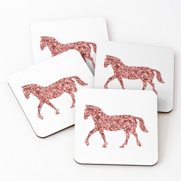 Item preview, Trotting Horse Red Triangular Mosaic Silhouette Design designed and sold by MiamiArchivesCo.