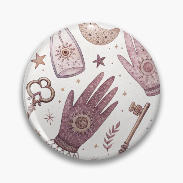 Item preview, Celestial Witchy Seamless Pattern | Boho Magic Hands, Keys, Moon & Potion Bottles designed and sold by NinthLantern.