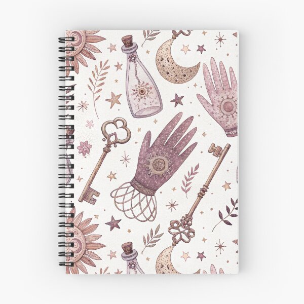 Item preview, Celestial Witchy Seamless Pattern | Boho Magic Hands, Keys, Moon & Potion Bottles designed and sold by NinthLantern.