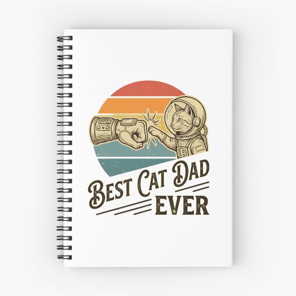 Item preview, Best Cat Dad Ever Astronaut Cat Retro Sunset designed and sold by Dmo3HarkoArt.