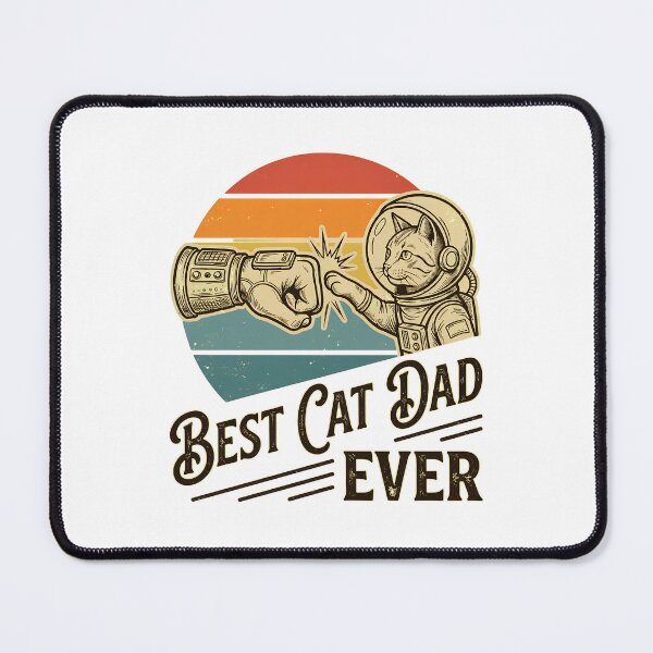 Item preview, Best Cat Dad Ever Astronaut Cat Retro Sunset designed and sold by Dmo3HarkoArt.