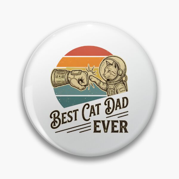 Item preview, Best Cat Dad Ever Astronaut Cat Retro Sunset designed and sold by Dmo3HarkoArt.