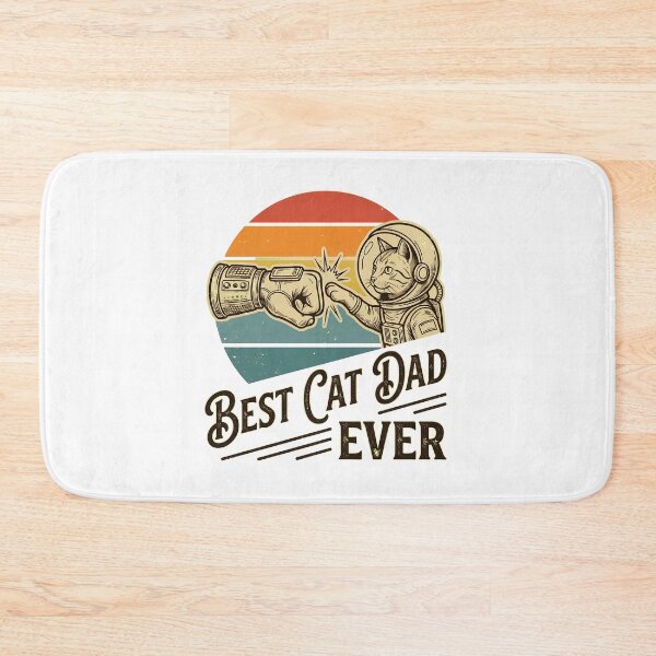 Item preview, Best Cat Dad Ever Astronaut Cat Retro Sunset designed and sold by Dmo3HarkoArt.
