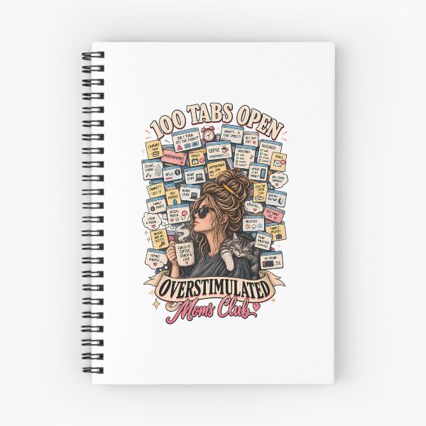 Item preview, Overstimulated Moms Club 100 Tabs Open - Funny Mom Brain Mental Load Cat Mom designed and sold by GuessNexted.