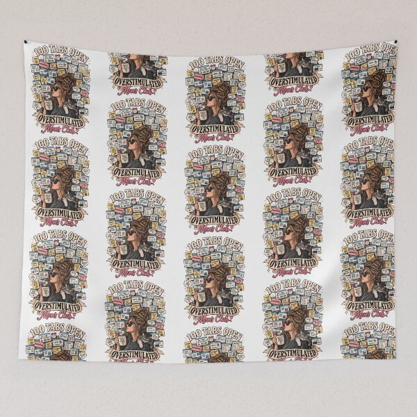 Item preview, Overstimulated Moms Club 100 Tabs Open - Funny Mom Brain Mental Load Cat Mom designed and sold by GuessNexted.