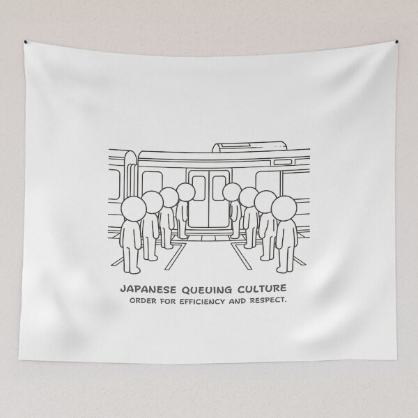Item preview, Japanese Queuing Culture - Train Station Order and Respect designed and sold by japan-picto.