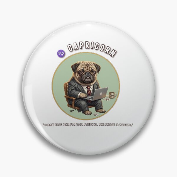 Item preview, Funny Capricorn Dog Pug Boss Zodiac Sarcastic Astrology designed and sold by Addy77shop.