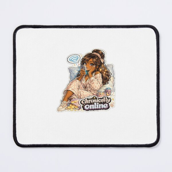Item preview, Chronically Online Gift - Medium Skin Girl designed and sold by RedRubyBubble.