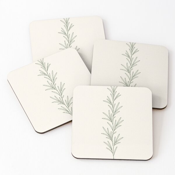 Item preview, Single Rosemary Stem Line Art | Minimalist Sage Green Botanical Print (line art) designed and sold by Zaramodo.