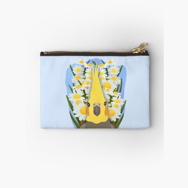 Item preview, Aesthetic Illustration of a Cockatiel with daisies designed and sold by FandomizedRose.
