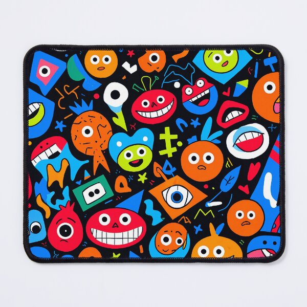 Item preview, Colorful Funny Faces Doodle Pattern – Playful Abstract Art designed and sold by IMuDesigner.