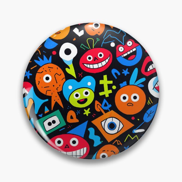 Item preview, Colorful Funny Faces Doodle Pattern – Playful Abstract Art designed and sold by IMuDesigner.