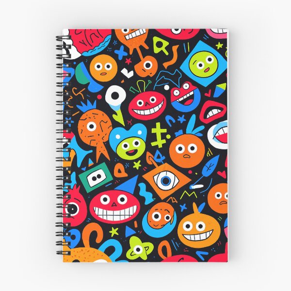 Item preview, Colorful Funny Faces Doodle Pattern – Playful Abstract Art designed and sold by IMuDesigner.