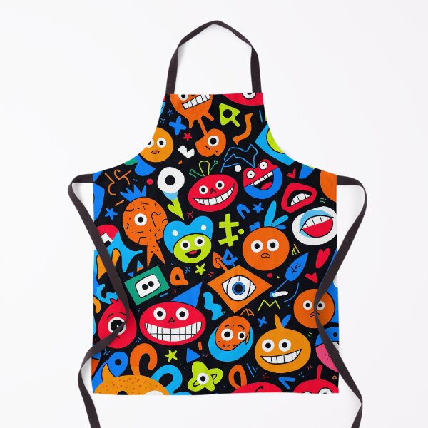 Item preview, Colorful Funny Faces Doodle Pattern – Playful Abstract Art designed and sold by IMuDesigner.