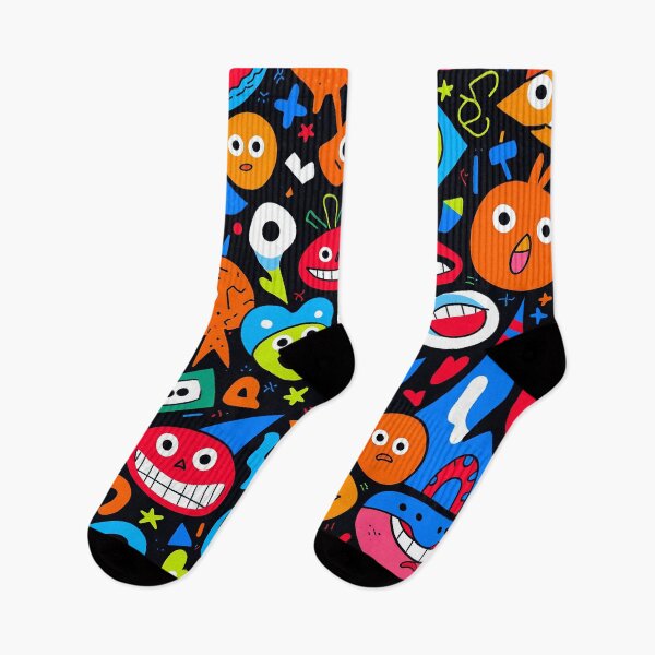 Item preview, Colorful Funny Faces Doodle Pattern – Playful Abstract Art designed and sold by IMuDesigner.