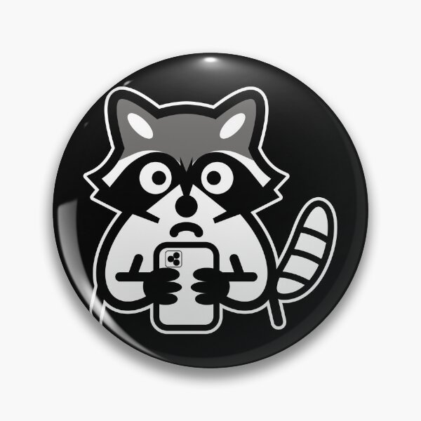 Item preview, Raccoon Looking at Smartphone Cartoon Design designed and sold by AhmedZouita.