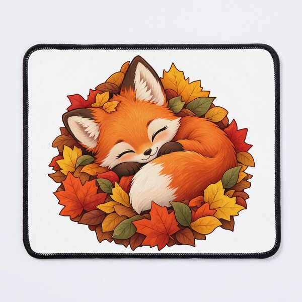 Item preview, Cute Sleeping Fox in Autumn Leaves – Cozy Fall Woodland Animal designed and sold by CreativeCharmCo.