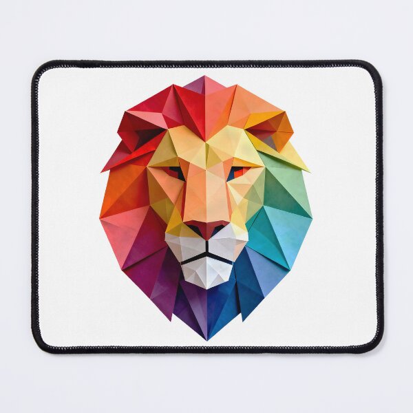 Item preview, 3D Papercraft Rainbow Lion Geometric Art designed and sold by Marcu Ioachim.