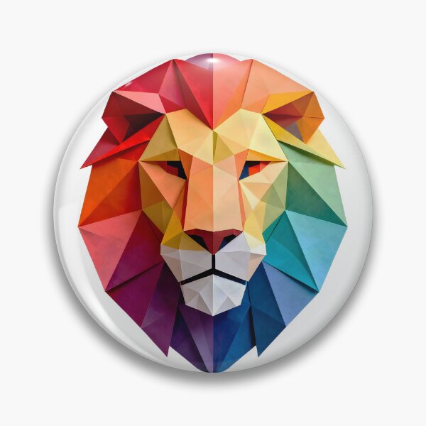 Item preview, 3D Papercraft Rainbow Lion Geometric Art designed and sold by Marcu Ioachim.