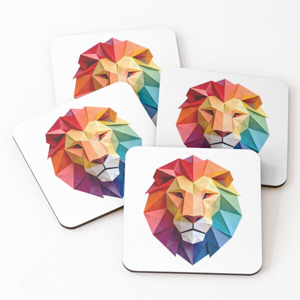 Item preview, 3D Papercraft Rainbow Lion Geometric Art designed and sold by Marcu Ioachim.