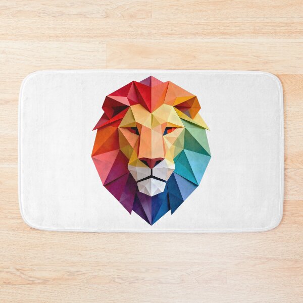 Item preview, 3D Papercraft Rainbow Lion Geometric Art designed and sold by Marcu Ioachim.