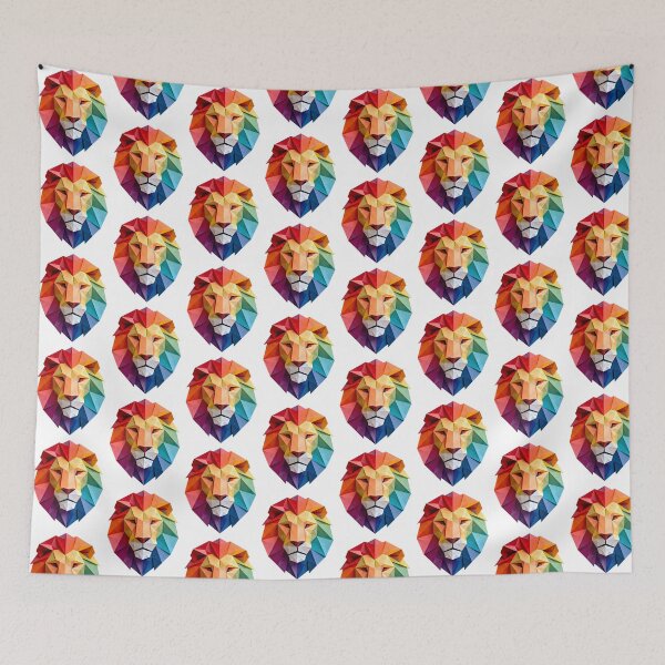 Item preview, 3D Papercraft Rainbow Lion Geometric Art designed and sold by Marcu Ioachim.