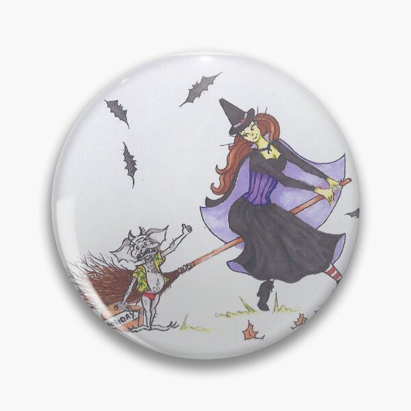 Item preview, Goblin asking a Witch for a lift on her broom designed and sold by Geraldine's Fairies.