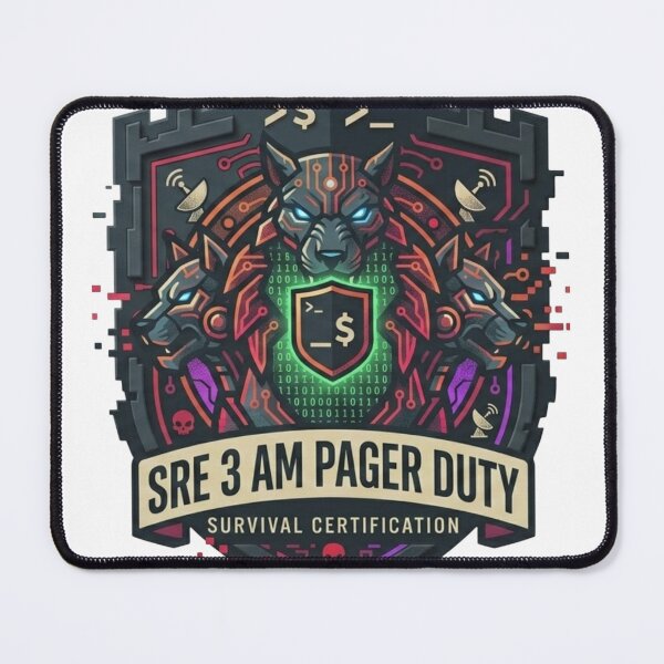 Item preview, SRE 3 AM Pager Duty Survival Certification On-Call DevOps Badge designed and sold by TechNexusPrints.