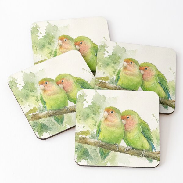 Item preview, Lovebirds' cuddle designed and sold by JardinAquarel.
