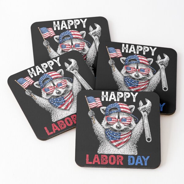 Item preview, Happy Labor Day Raccoon Us American Flag  designed and sold by Krwasatoune.