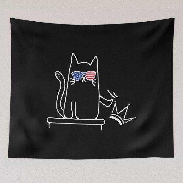 Item preview, Patriotic Cat with American Flag Sunglasses Crown designed and sold by Dmo3HarkoArt.