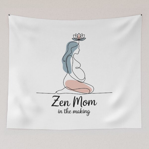 Item preview, Zen Mom In The Making Blue Hair Yoga Art designed and sold by 108stillness.