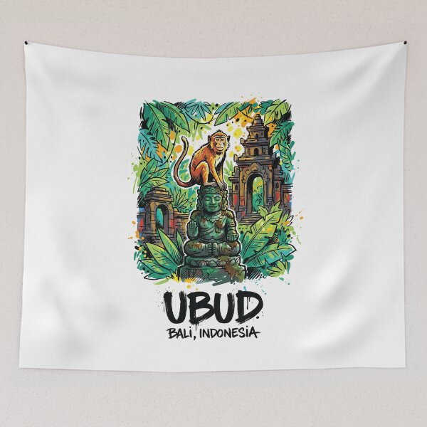 Item preview, Ubud Monkey Forest Bali Indonesia Art designed and sold by Merch by Das Design Studio.