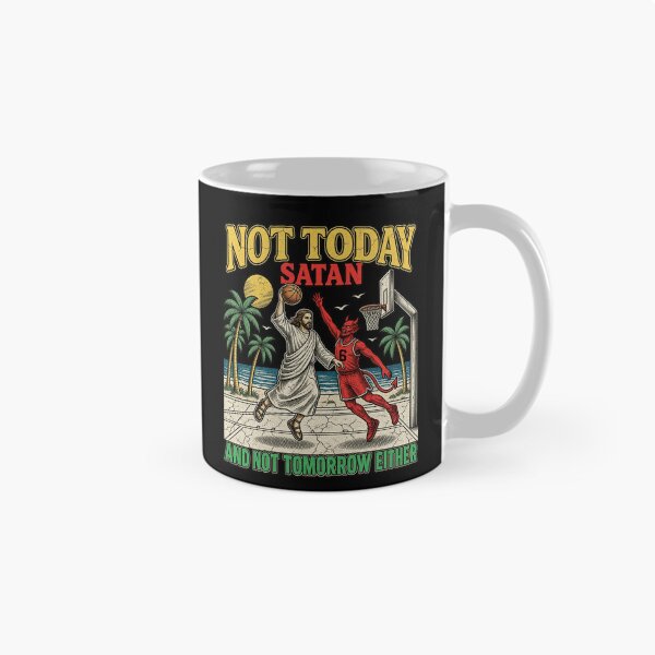 Item preview, Not Today Satan Jesus Playing Basketball Funny Christian Meme designed and sold by JapanAnimeSH1.