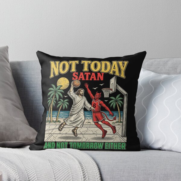 Item preview, Not Today Satan Jesus Playing Basketball Funny Christian Meme designed and sold by JapanAnimeSH1.
