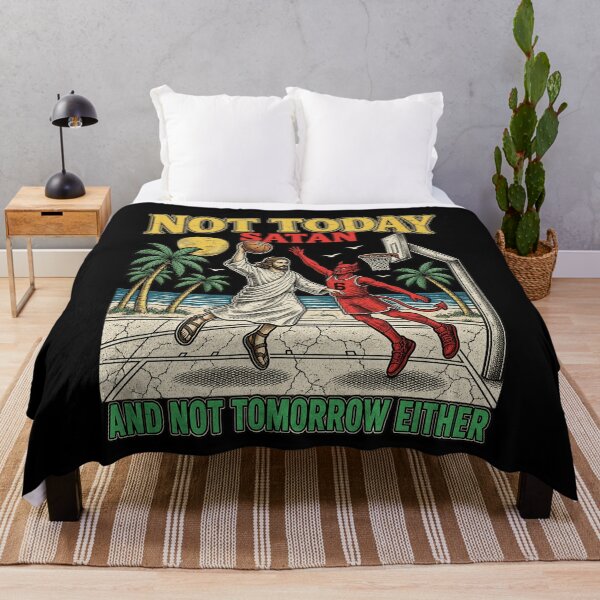 Item preview, Not Today Satan Jesus Playing Basketball Funny Christian Meme designed and sold by JapanAnimeSH1.
