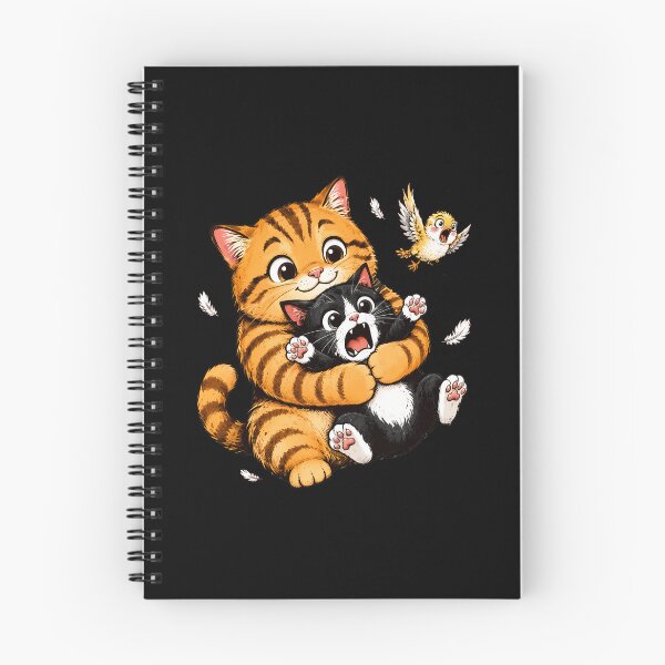 Item preview, Playful Cats Hugging with Bird and Feathers designed and sold by Dmo3HarkoArt.
