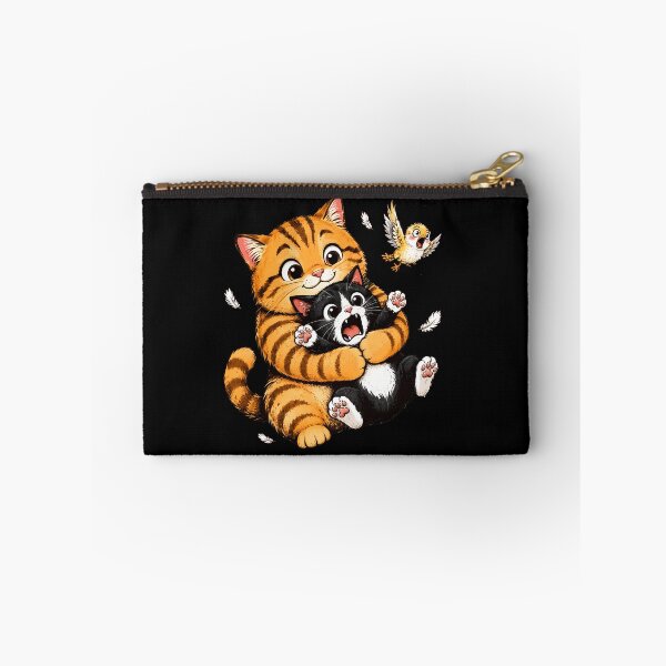 Item preview, Playful Cats Hugging with Bird and Feathers designed and sold by Dmo3HarkoArt.